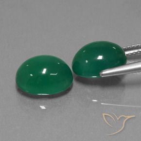 Gemas de Ágata Verde amarillento natural de 7.00 ct, Ovalada, Translúcido