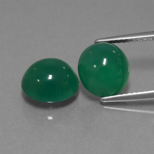 Gemas de ágata verde natural de 6,87 ct, corte óvalo, translúcido