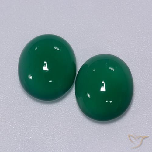 Gemas de Ágata Verde medio natural de 5.98 ct, Ovalada, Translúcido