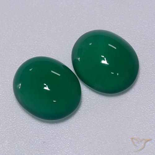 Gemas de Ágata Verde medio natural de 5.98 ct, Ovalada, Translúcido