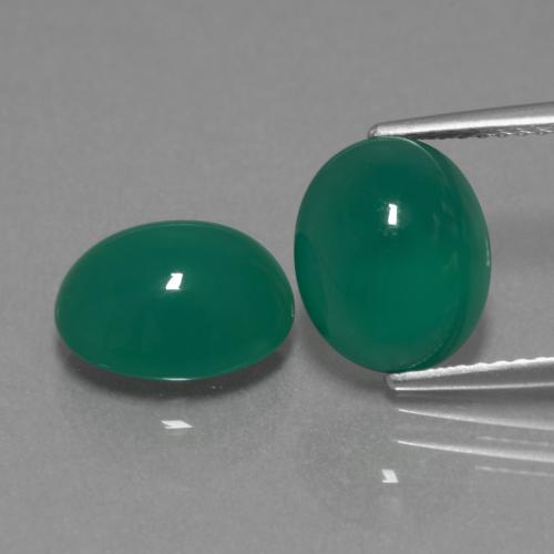 Gemas de ágata verde natural de 6,14 ct, corte óvalo, translúcido