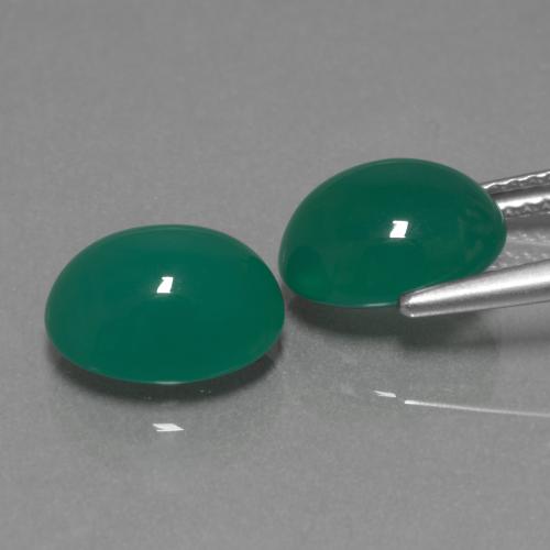 Gemas de ágata verde natural de 6,14 ct, corte óvalo, translúcido