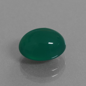 Ágata Verde oscuro natural de 3.82 ct, Corte Óvalo, Translúcido