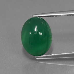 Ágata verde natural de 3,82 ct, corte óvalo, translúcido