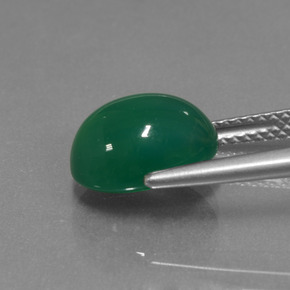Ágata verde natural de 3,82 ct, corte óvalo, translúcido