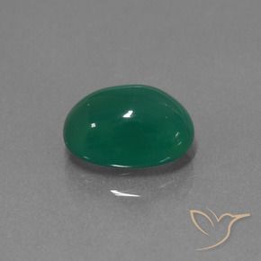 Ágata Verde bosque natural de 3.11 ct, Ovalada, Translúcido
