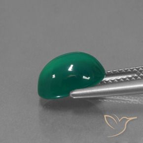 Ágata verde natural de 2,97 ct, corte óvalo, translúcido