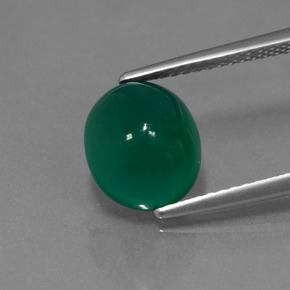 Ágata verde natural de 2,81 ct, corte óvalo, translúcido