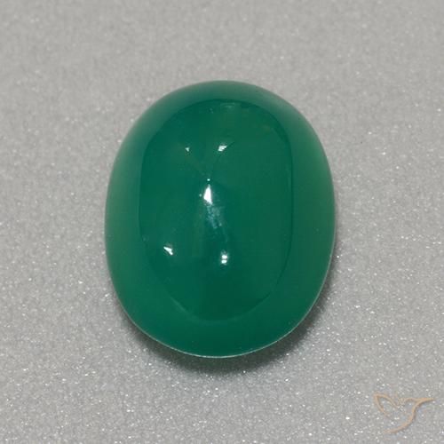 3.43ct Natural Verde medio Ágata, Ovalada, Translúcido