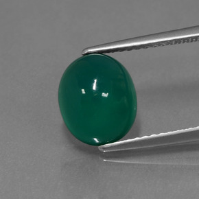 Ágata Verde natural de 3.00 ct, Corte Óvalo, Translúcido