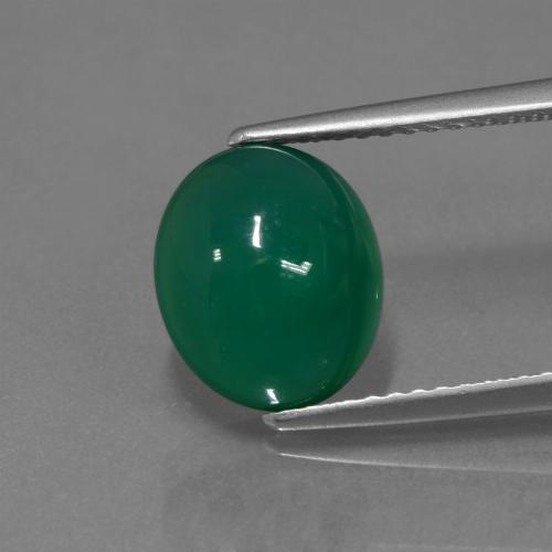 Ágata verde natural de 3,00 ct, corte óvalo, translúcido