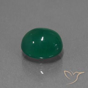 Ágata Verde bosque natural de 3.65 ct, Ovalada, Translúcido