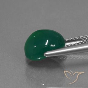 Ágata Verde bosque natural de 3.65 ct, Ovalada, Translúcido