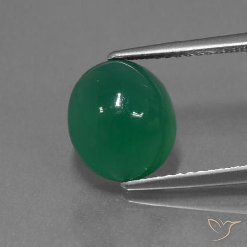 3.72ct Natural Verde cálido Ágata, Ovalada, Translúcido