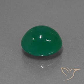 Ágata Verde cálido natural de 3.72 ct, Ovalada, Translúcido