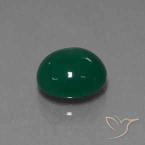 Ágata Verde natural de 3.35 ct, Ovalada, Translúcido
