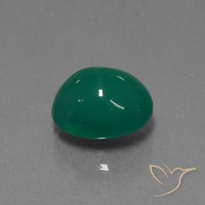 Ágata Verde bosque natural de 3.61 ct, Ovalada, Translúcido