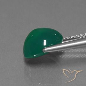 Ágata Verde bosque natural de 3.61 ct, Ovalada, Translúcido