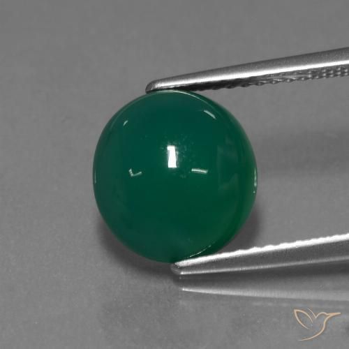 3.61ct Natural Verde medio Ágata, Ovalada, Translúcido