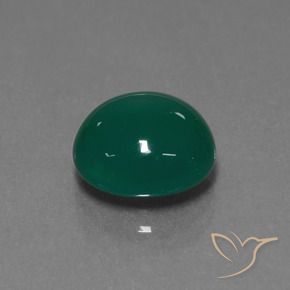 Ágata Verde medio natural de 3.61 ct, Ovalada, Translúcido
