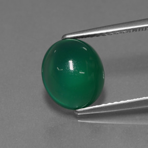 Ágata verde natural de 3,01 ct, corte óvalo, translúcido