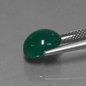 Ágata verde natural de 3,01 ct, corte óvalo, translúcido