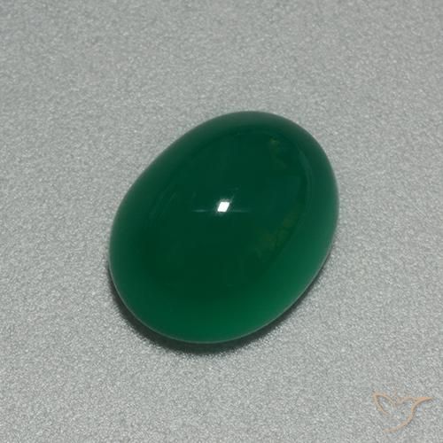 3.92ct Natural Verde medio Ágata, Ovalada, Translúcido