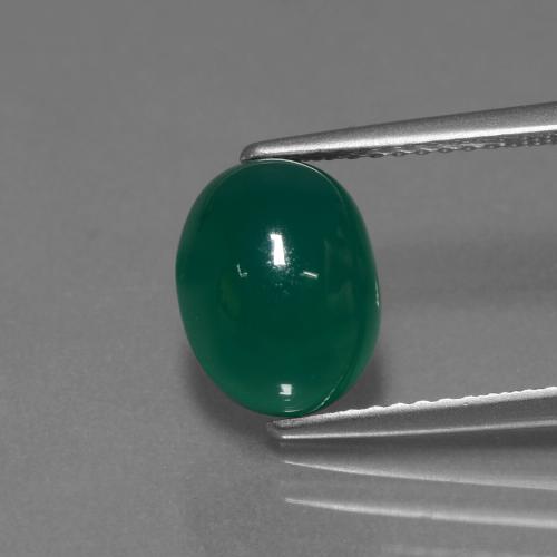 Ágata Verde natural de 2.95 ct, Corte Óvalo, Translúcido