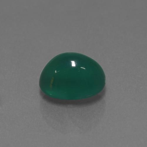 Ágata Verde oscuro medio natural de 2.84 ct, Corte Óvalo, Translúcido
