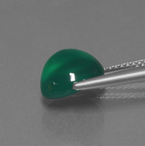 Ágata Verde oscuro medio natural de 2.84 ct, Corte Óvalo, Translúcido