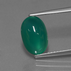 Ágata verde natural de 2,88 ct, corte óvalo, translúcido