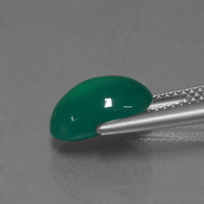 Ágata verde natural de 2,88 ct, corte óvalo, translúcido
