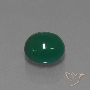 Ágata Verde amarillento natural de 3.42 ct, Ovalada, Translúcido