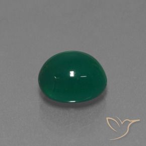 Ágata Verde medio natural de 3.60 ct, Ovalada, Translúcido