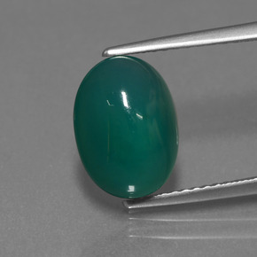 Ágata verde natural de 3,43 ct, corte óvalo, translúcido