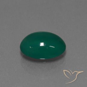 Ágata Verde medio natural de 3.15 ct, Ovalada, Translúcido