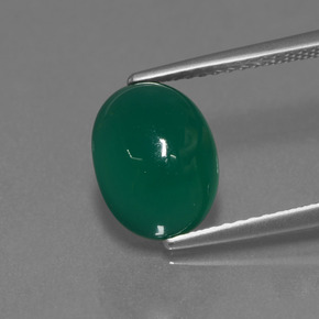 Ágata verde natural de 3,31 ct, corte óvalo, translúcido