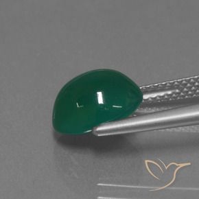 Ágata Verde medio natural de 3.04 ct, Ovalada, Translúcido