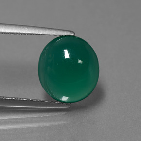 Ágata verde natural de 3,39 ct, corte óvalo, translúcido