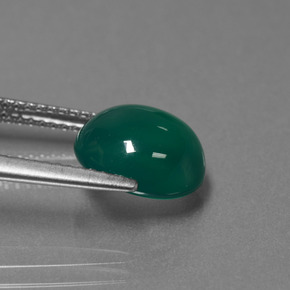 Ágata verde natural de 3,39 ct, corte óvalo, translúcido