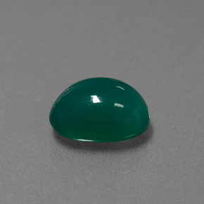 Ágata Verde oscuro medio natural de 3.35 ct, Corte Óvalo, Translúcido