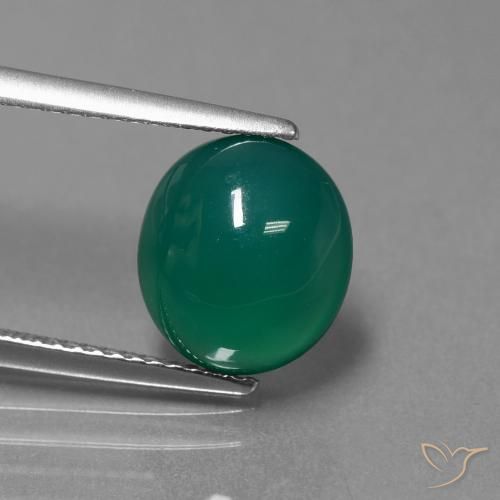 3.54ct Natural Verde Ágata, Ovalada, Translúcido
