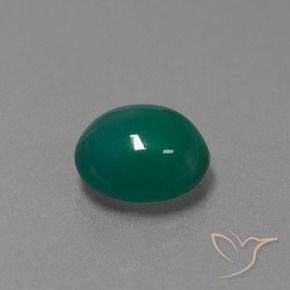 Ágata Verde natural de 3.54 ct, Ovalada, Translúcido