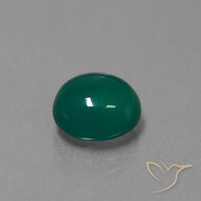 Ágata Verde natural de 3.46 ct, Ovalada, Translúcido