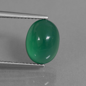 Ágata Verde bosque natural de 3.53 ct, Corte Óvalo, Translúcido