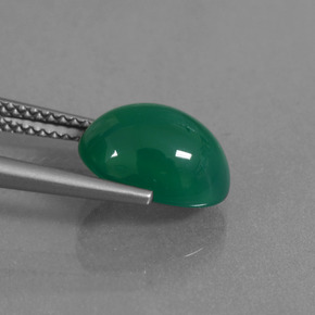 Ágata Verde bosque natural de 3.53 ct, Corte Óvalo, Translúcido
