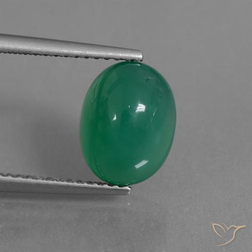 3.28ct Natural Verde pino Ágata, Ovalada, Translúcido