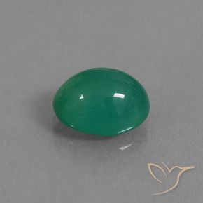 Ágata Verde pino natural de 3.28 ct, Ovalada, Translúcido