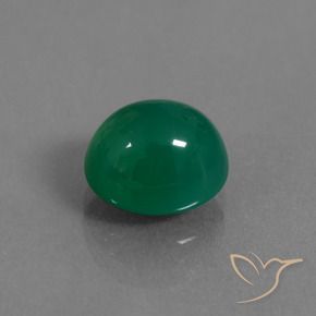 Ágata Verde medio natural de 3.95 ct, Ovalada, Translúcido