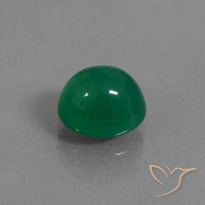 Ágata Verde bosque natural de 3.44 ct, Ovalada, Translúcido